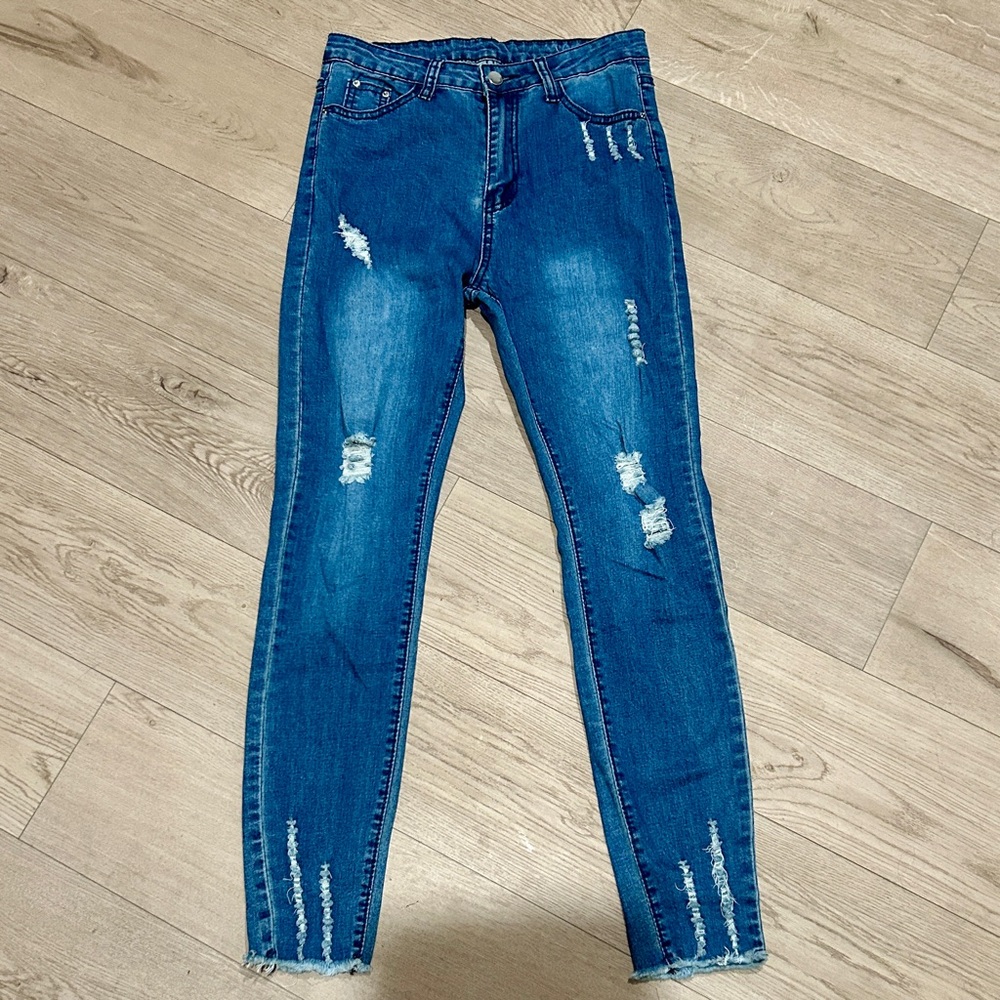 Distressed Blue Women's Jeans